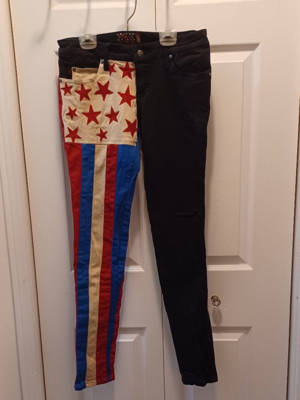 Tripp, by Daang Goodman, Black with Stars/Stripes, Skinny Jeans, Size 28/7